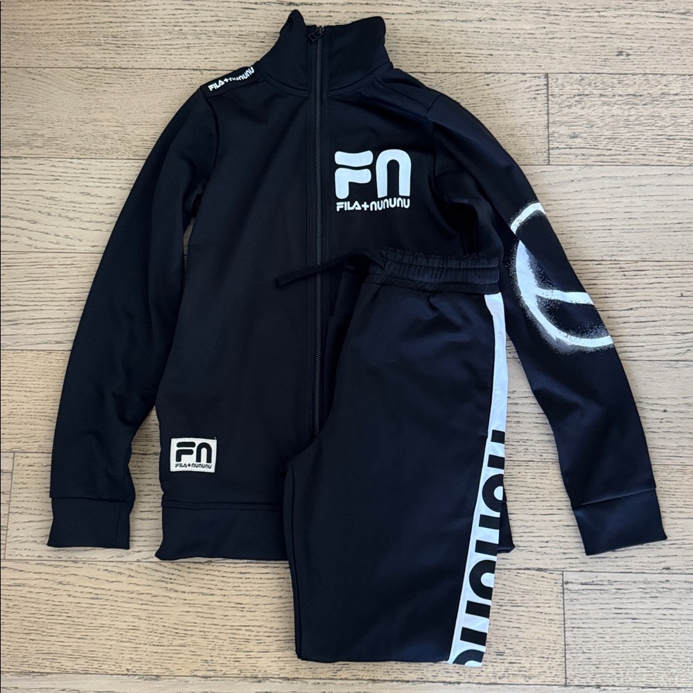FILA + NUNUNU NWT black track suit, size 12-14